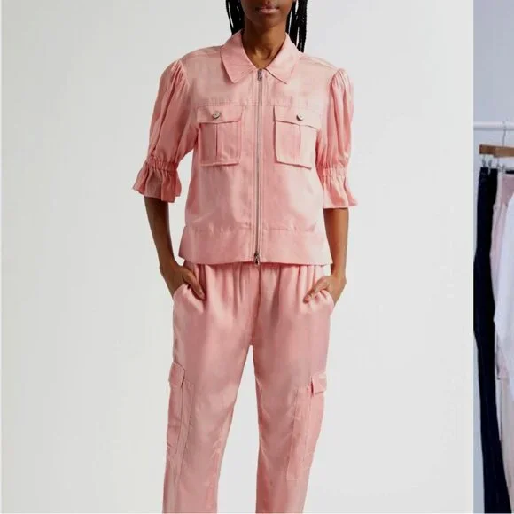 Cinq à Sept Holly Ruffle Sleeve JacketBlush NWT Size XS